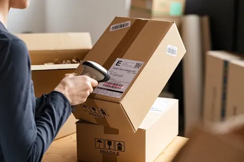 Scanning a shipment barcode before pickup
